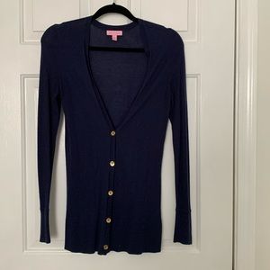 Lilly Pulitzer long navy cardigan, S